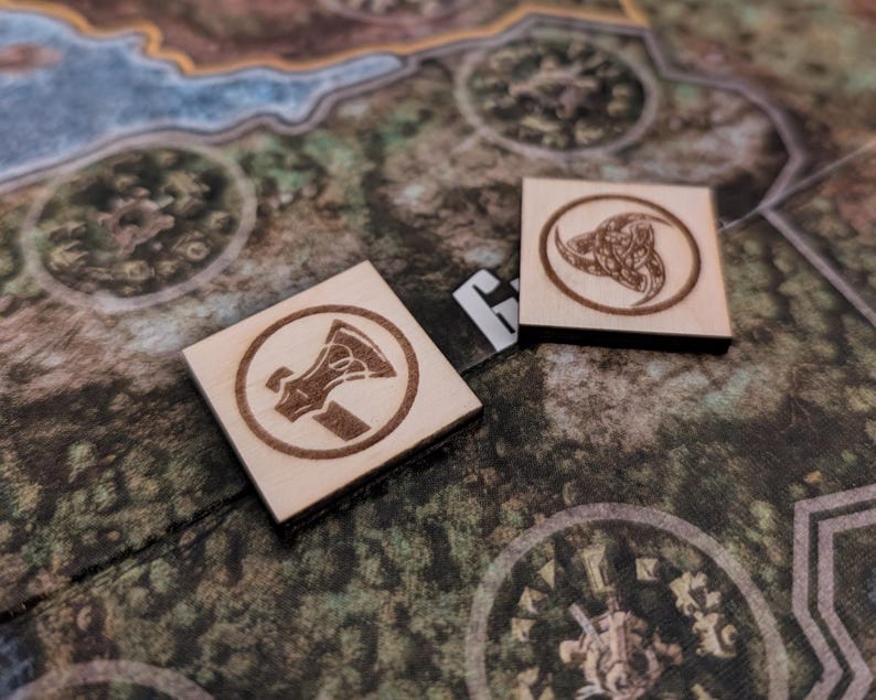 Custom Blood Rage Token Set | 3D Printed Clan & Wood Pillage Tokens ...