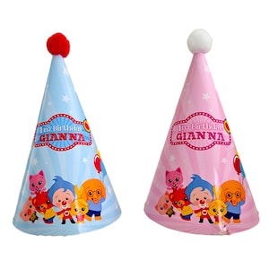 Plim Plim Birthday Party Hat Decor Blue & Pink