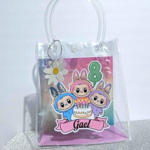 Labubu Party Favors – Adorably Quirky Transparente bag -  Cute Monsters Birthday Party Goodie purse - Labubu Birthday Deco