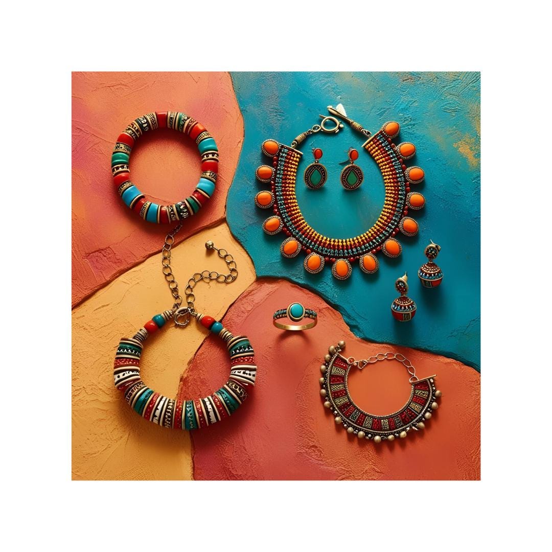 Lot De 10 Bijoux Fantaisie Occasion - Matières Diverses, Parfait Pour Customiser