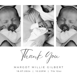 Carte de remerciement avec photo | Faire-part avec photo