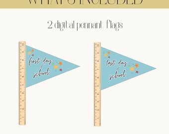 Back to School Pennant Flag | First Day of School Printable Sign | Photo Prop | Digital Download | Not Editable