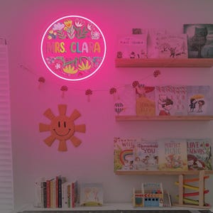 Personalized Mr/Mrs/Miss Name Neon Decor, LED Neon Sign, Custom Classroom Decor, Back to School Gift, Teacher Gift, Welcome Classroom Decor