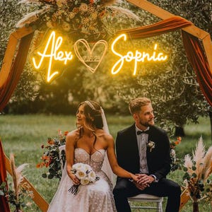 Couple Name Neon Sign Wedding Custom Neon Sign Custom Wedding Neon Sign Led Light Wedding Party Wall Decor Wedding Neon Art Gift for Couple