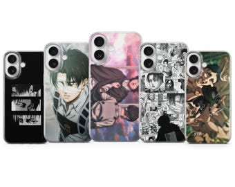 Funda para teléfono de Levi Ackerman de Ataque a los Titanes, estilo anime/manga, para iPhone 17 / Samsung S25 / Pixel 10
