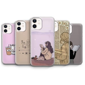 Custodia per telefono Bookish Book girl Book Lover per iPhone 16e, 16, 15, 14, 13, 12, 11, Samsung S25 Fe, S24, S23, S22, Pixel 9 Pro XL, 8, 7