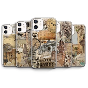 Travel Phone Case Aesthetic Vintage Venice Collage cover for iPhone 17, 16, 15, 14, 13, 12 Samsung S25 Fe, S24, Pixel 10, 9 Pro XL, 8, 7
