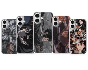 Funda para móvil de Ataque a los Titanes (AOT), diseño de Levi Ackerman, estilo anime/manga, compatible con iPhone 17 / Samsung S25 / Pixel 10