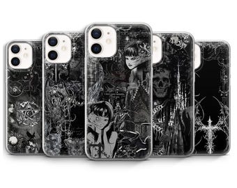 Gothic Girl Phone Case Dark Emo Goth Witchy cover for iPhone 17, 16, 15, 14, 13, 12, 11, Samsung S25 Fe, S24, S23, Pixel 10, 9 Pro XL, 8, 7
