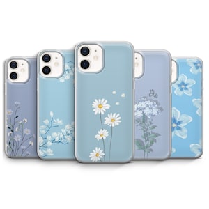 Custodia per telefono con fiori minimalisti, carina, floreale e estiva, kawaii, per iPhone 16e, 16, 15, Samsung S25 Fe, S24, S23, Pixel 9 Pro XL, 8, 7