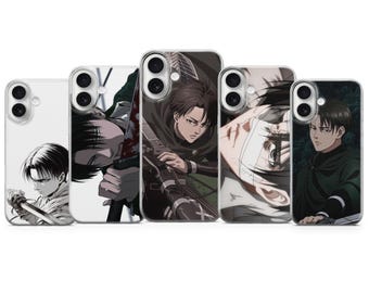 Funda para móvil de Ataque a los Titanes (AOT), diseño de Levi Ackerman, estilo anime/manga, compatible con iPhone 17 / Samsung S25 / Pixel 10