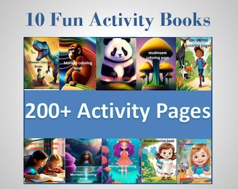 Kids Activity Books: Coloring Pages & Dot-to-Dot (Digital Download, Ages 3-8)