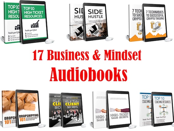 17 Business & Mindset Audiobooks + Ebooks Mega Bundle | Instant Digital Download