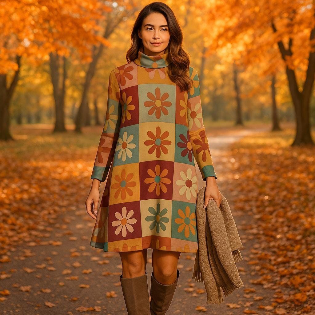 70s Winter Dress - Etsy 70s Winter Dress - Etsy