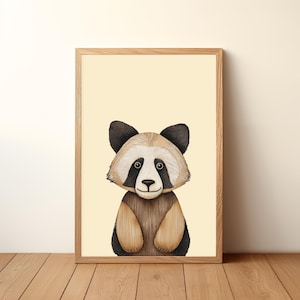 Panda Nursery Poster: Modern Black and White Animal Art