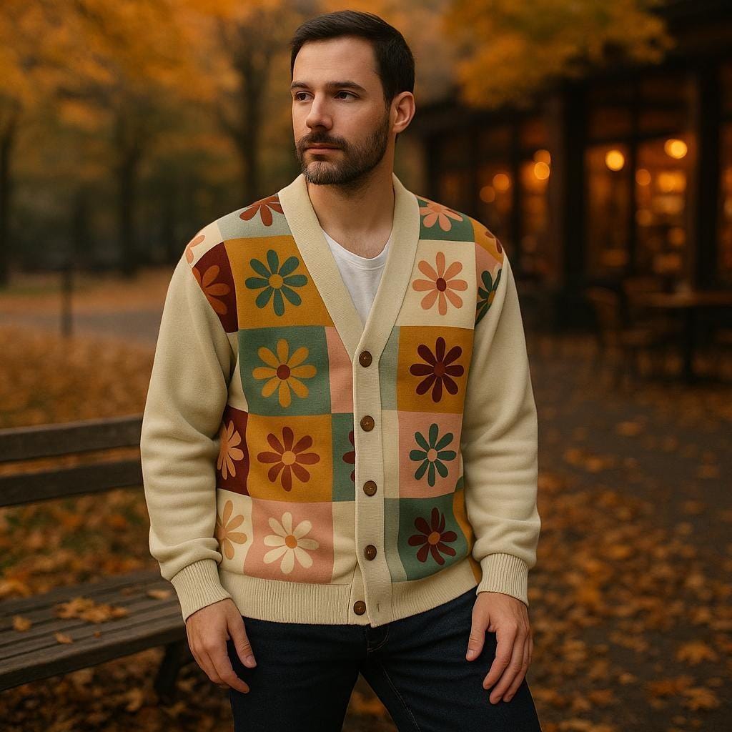 70s Floral Cardigan - Etsy