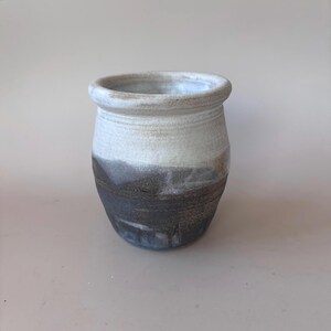 Vintage Handmade Stoneware Vase 1975 | Studio Pottery Planter | Ombre Glaze Ceramic Vessel