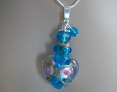 Murano glass bottle Necklaces, Mini Art Glass Bottles, Perfume Bottle, Cremains Mini Bottle, 4 Designs, SALE, by Brendas Beading