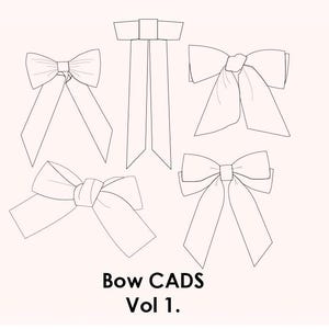Bow Cad Pack Vol.1 | Editable Vector Ribbon Designs | AI & PNG Files | Fashion Tech Pack Elements | Bows