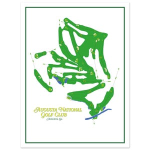 Augusta National Golf Club Map Print: Golf Course Wall Art
