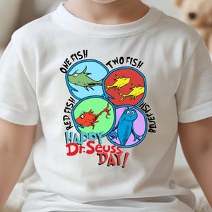 Ein Fisch Zwei Fische Dr. Seuss PNG SVG, Kinder Dr. Seuss PNG, Dr. Seuss Tag Png, Katze im Hut, Dr. Seuss Kinder, süße Kinder Png, Sublimation, Digital