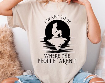 I Wanna Be Where The People Aren't PNG Funny Mermaid Phrases, Little Mermaid Sarcasm Memes