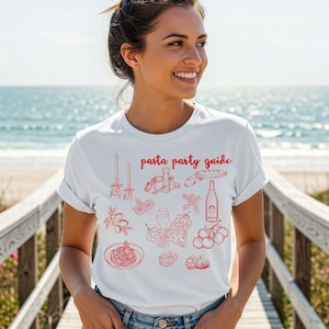 Pasta Party Guide PNG SVG digitale downloadbestanden, Italiaanse keuken, chef-kokshirt, shirt pastaliefhebber, Italiaanse sfeer