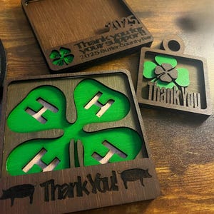 4-H Fair Auction Buyer Gift • Personalized Wooden Thank You Plaque • 2025 Livestock Fair Supporter Gift • Custom Laser Engraved Keepsake