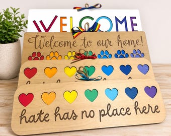 Wooden/Layered Pride Month Hangers/LGBTQ Decor