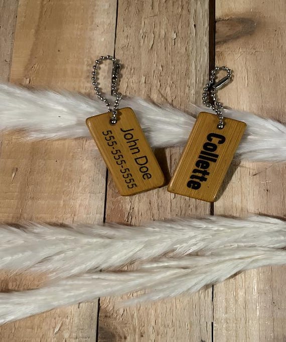 Set of 3 Personalized and Engraved Bamboo Luggage/bag Tags - Etsy