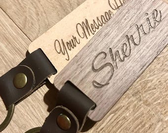 Gepersonaliseerde houten sleutelhanger