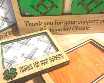 Plaque personnalisée de remerciement de la vente aux enchères 4-H Fair : souvenir en bois gravé personnalisé