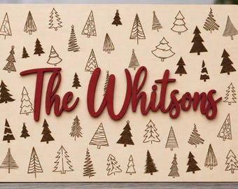 Personalized Holiday Home Decor Wooden Sign