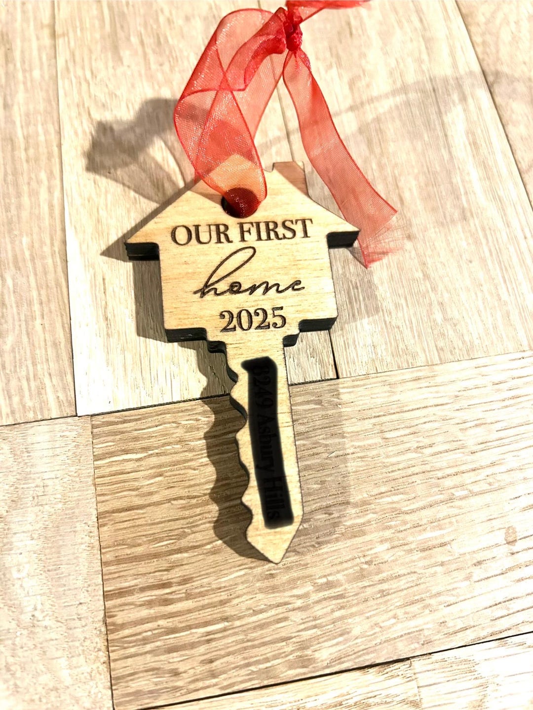 Engraved Wooden Key - First Home Engraved Birch Key - Home Owners Gift ...