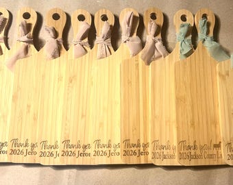 Personalized Auction Buyer Appreciation Bamboo Cheese Board