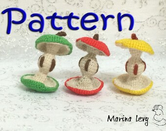 Crocheted Apple Core – pattern/tutorial for crocheted amigurumi