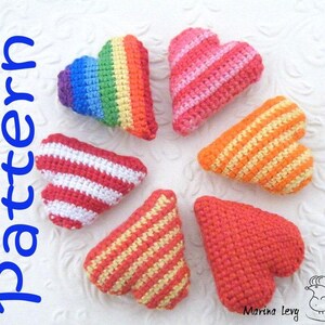 Pattern / Tutorial Crocheted Striped Heart amigurumi