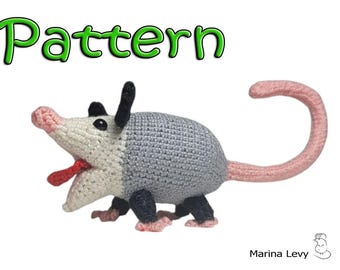 Archie Screaming Opossum Amigurumi Crochet Pattern PDF