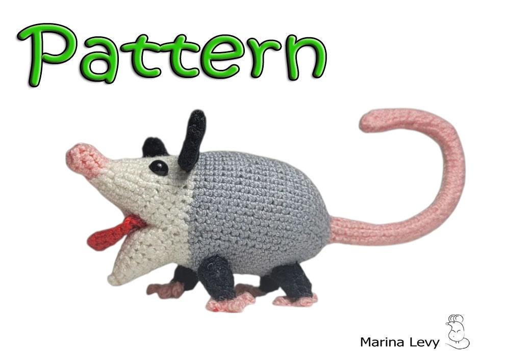 30 Opossum Crochet Patterns for Cute, Quirky Amigurumi Projects 27 Archie the Excited Screaming Opossum Crochet Pattern