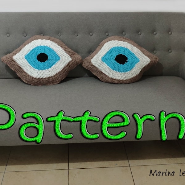 Crochet Evil Eye Pillow Etsy