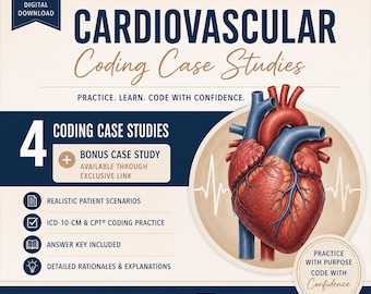 Cardiovascular Medical Coding Case Studies | 4 Coding Cases + Bonus Case Study | CPC Exam Prep | Medical Coding Practice | Cardiology Coding