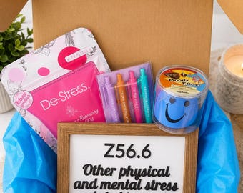 Medical Coder Gift Box | CPC Exam Gift | ICD-10 Desk Sign | Medical Coding Student Gift | Healthcare Worker Self Care Box