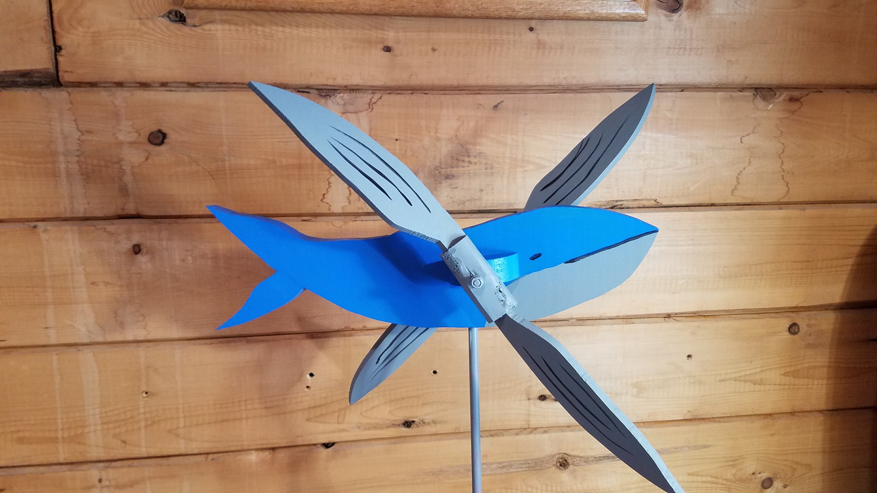 WHIRL WIND ネイビー ヘッドギア Whale Whirlygig, Yard and Garden Wooden Wind Spinner, Folk Art - Etsy