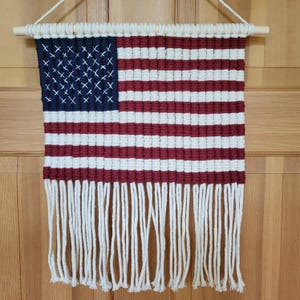 American Flag - Macrame Patriotic Wall Hanging, wall decor