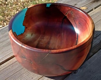 Custom handmade manzanita resin bowl.
