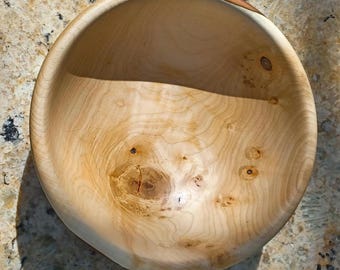 Custom handmade silver maple wooden bowl.