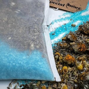 Handmade Herbal Bath Tea with Epsom Salt & Shimmering Mica | Natural Flower Bath Soak image 7