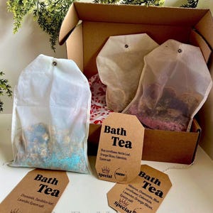 Handmade Herbal Bath Tea with Epsom Salt & Shimmering Mica | Natural Flower Bath Soak image 16