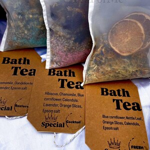 Handmade Herbal Bath Tea with Epsom Salt & Shimmering Mica | Natural Flower Bath Soak image 19