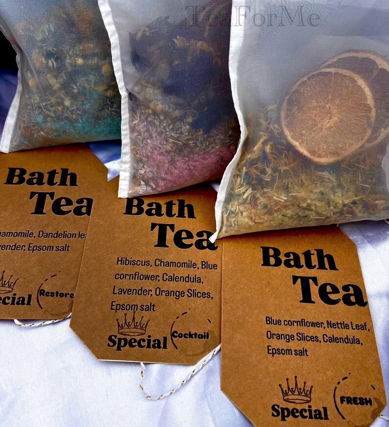 Handmade Herbal Bath Tea with Epsom Salt & Shimmering Mica | Natural Flower Bath Soak image 19